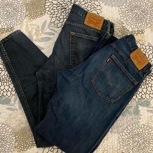 2 PAIR - Levi’s 514 Mens Jeans 34 x 32